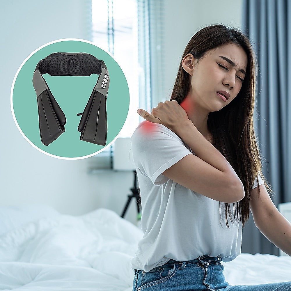 Shiatsu Neck & Back Massager With Heat — Deep Kneading Massage Pillow For Shoulders