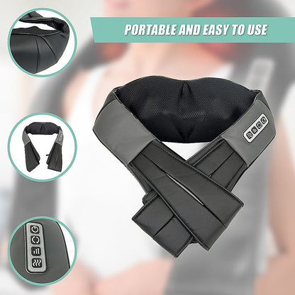 Shiatsu Neck & Back Massager With Heat — Deep Kneading Massage Pillow For Shoulders