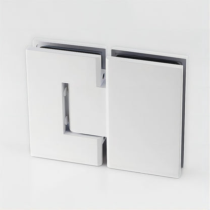 120x120cm Corner Frameless Shower Screen with White Channel and SS Hinges, Square Double Pull Handle
