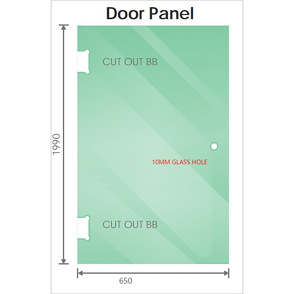 120x100cm Corner Frameless Shower Screen with Chrome Channel and Brass Hinges, Square Double Pull Handle