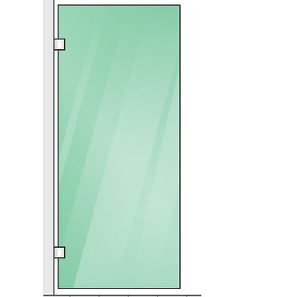 120x100cm Corner Frameless Shower Screen with Chrome Channel and Brass Hinges, Square Double Pull Handle