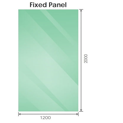 120x100cm Corner Frameless Shower Screen with Chrome Channel and Brass Hinges, Square Double Pull Handle