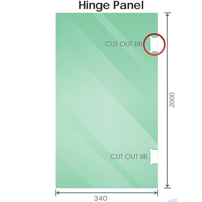 90x100cm Double Door Corner Shower Screen with Channels and SS Hinges - Chrome