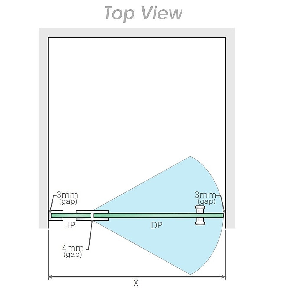 120x120cm Corner Frameless Shower Screen with Chrome Channel and Brass Hinges
