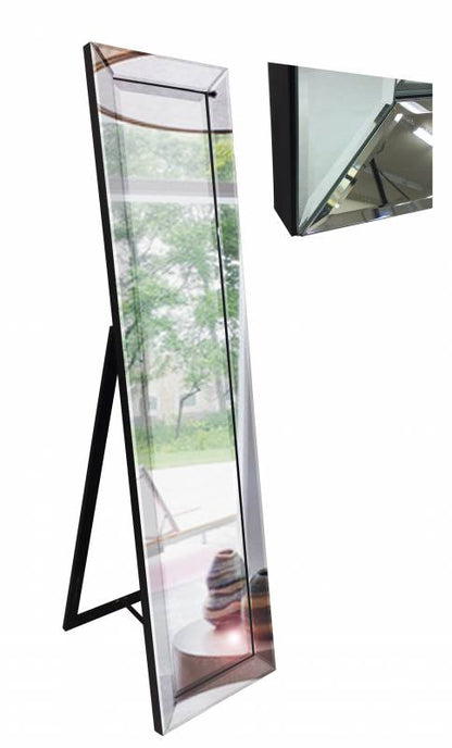 Slim tall cheval mirror 40 by 160 centimetres with minimal metal frame, space-efficient design