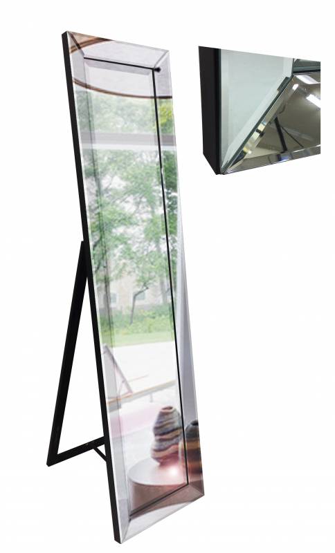 Slim tall cheval mirror 40 by 160 centimetres with minimal metal frame, space-efficient design