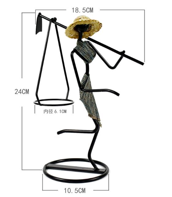 Red Dress Modern Iron Art Candle Holder - Stylish Decorative Candle Stand for Living Room, Dining Room, and Study