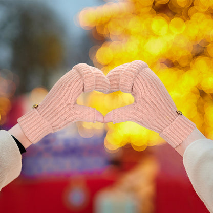 Yellow Winter Convertible Mittens - Warm Knitted 2-in-1 Fingerless Gloves with Flip Top Cover for Cold Weather