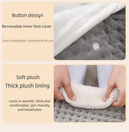 Premium Electric Foot Warmer - Fast Heating Pad with 9 Temperature Levels & 4 Timer Settings, Ultra-Soft Washable Lining for Home & Office