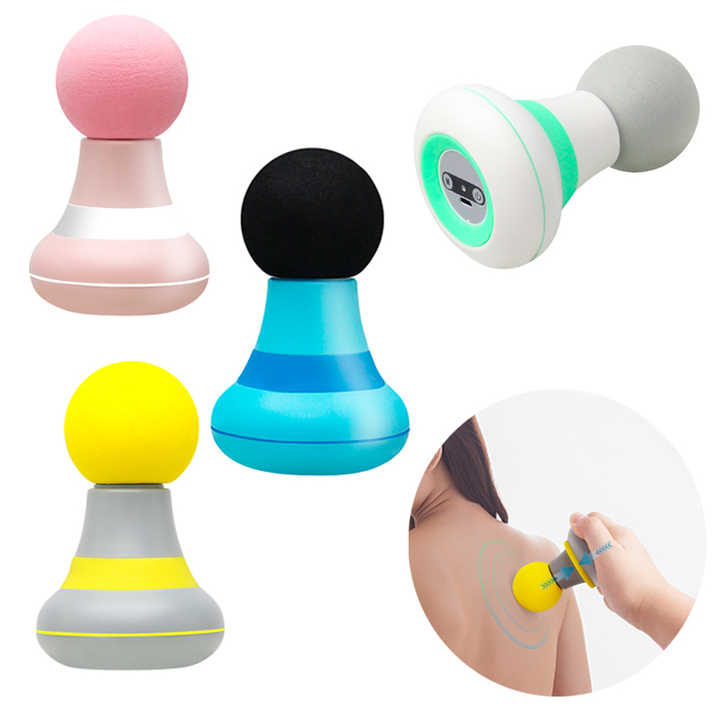 2 Pcs Yellow Mini Massage Gun - 6-Speed Muscle Relaxer, USB Rechargeable, Portable Fascia Massager for Home Use