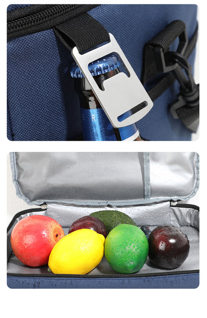 Navy Blue 23L Extra Large Insulated Cooler Bag with Double Layers - Perfect for Camping, Picnics, and Outdoor Adventures
