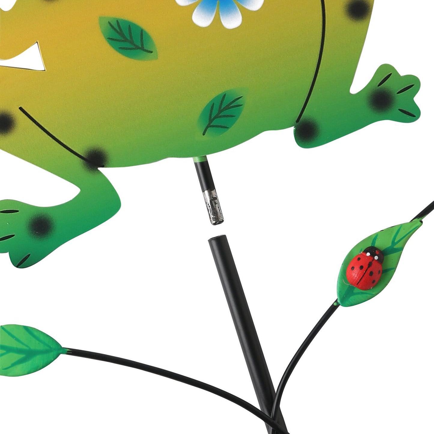 Red Ladybug Pattern Charming Metal Garden Stakes | Welcome Yard & Lawn Decor