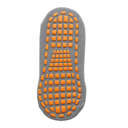 Ten Pairs Of Grey Kids Non-Slip Trampoline Socks  for Playground Early Education and Yoga Unisex Anti-Skid Floor Socks for 1-5 Years