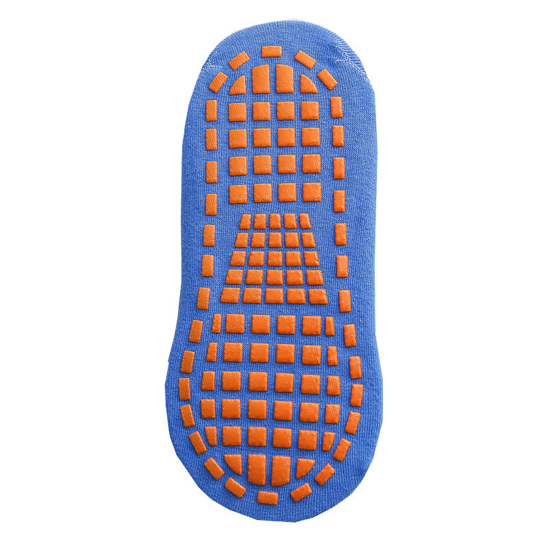 Ten Pairs Of Blue Kids Non-Slip Trampoline Socks  for Playground Early Education and Yoga Unisex Anti-Skid Floor Socks for 1-5 Years
