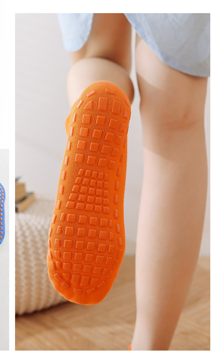 Ten Pairs Of Lack Blue Kids Non-Slip Trampoline Socks  for Playground Early Education and Yoga Unisex Anti-Skid Floor Socks for 1-5 Years