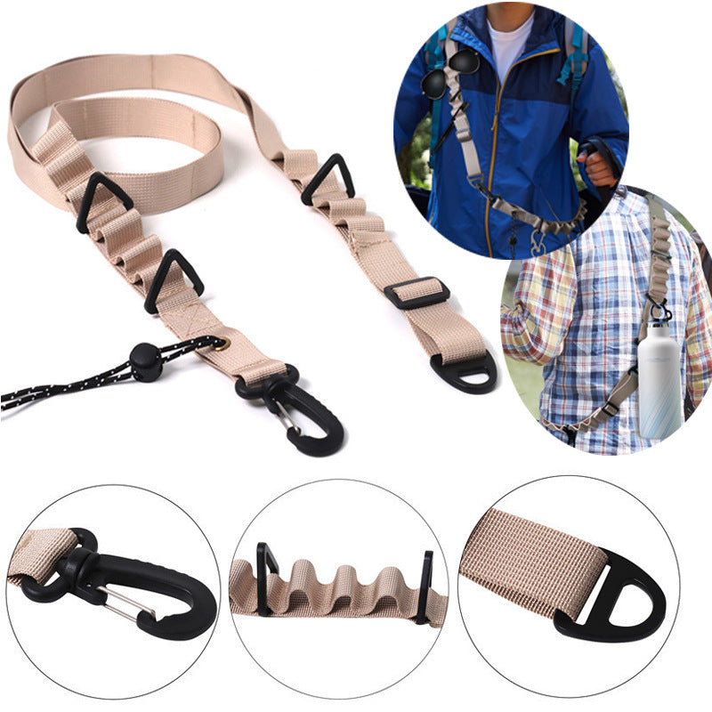 Khaki 4 PCS Heavy-Duty Outdoor Utility Strap - Multi-Purpose Camping Gear & Bottle Hanging Lanyard