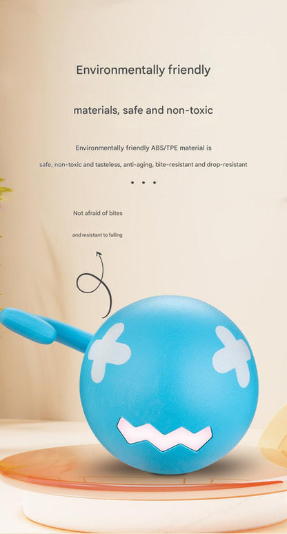 Rechargeable Interactive Cat Toy - Self-Rolling Ball with LED Light,Standard Edition Blue