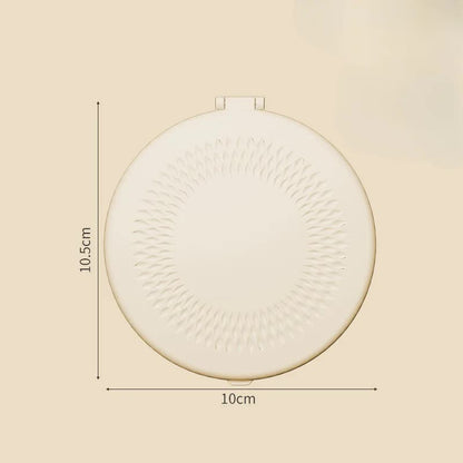 Yellow LED Travel Makeup Mirror - Rechargeable Compact Mirror with 3 Color Lights, 1x/5x Magnification & Smart Auto On/Off