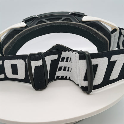 Performance Motocross & Off-Road Goggles - Increased Impact Protection with Lens Lock System(White and red frame transparent piece)