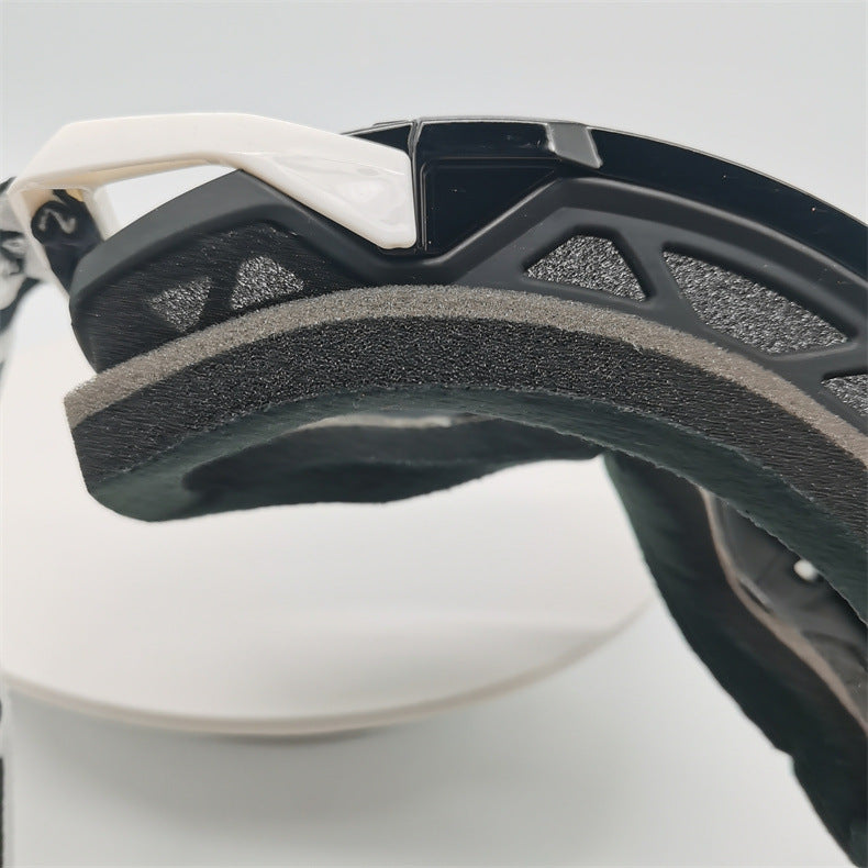 Performance Motocross & Off-Road Goggles - Increased Impact Protection with Lens Lock System(White and red frame transparent piece)