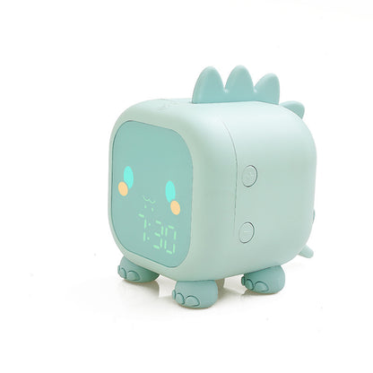 Cute Dinosaur Digital Alarm Clock- Sleep Trainer, Night Light, 6 Ringtones & Temperature Display(pink)
