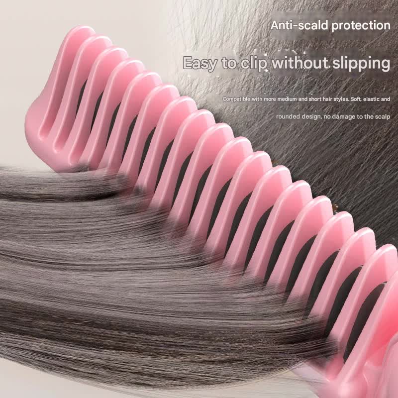 Foldable Wireless Hair Straightener Comb - 9 Temperature Settings, Anti-Scald, USB-C Rechargeable(yellow)
