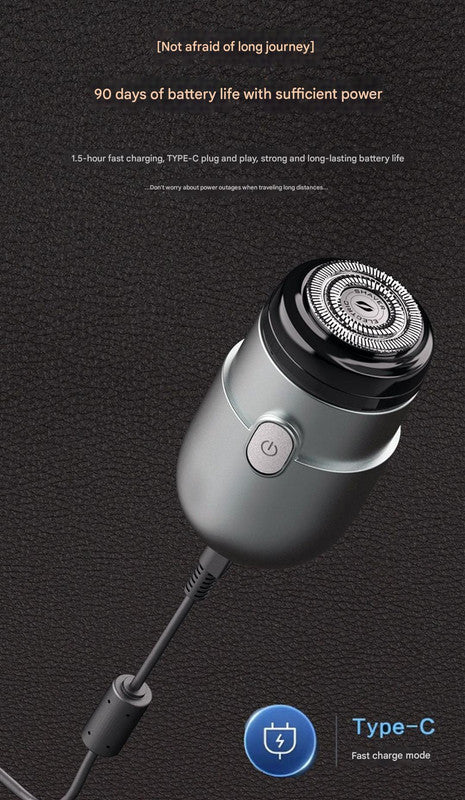 Mini Electric Rotary Shaver - IPX7 Waterproof, 2 Speed Modes, 90-Day Battery Life, USB Rechargeable(Blue)