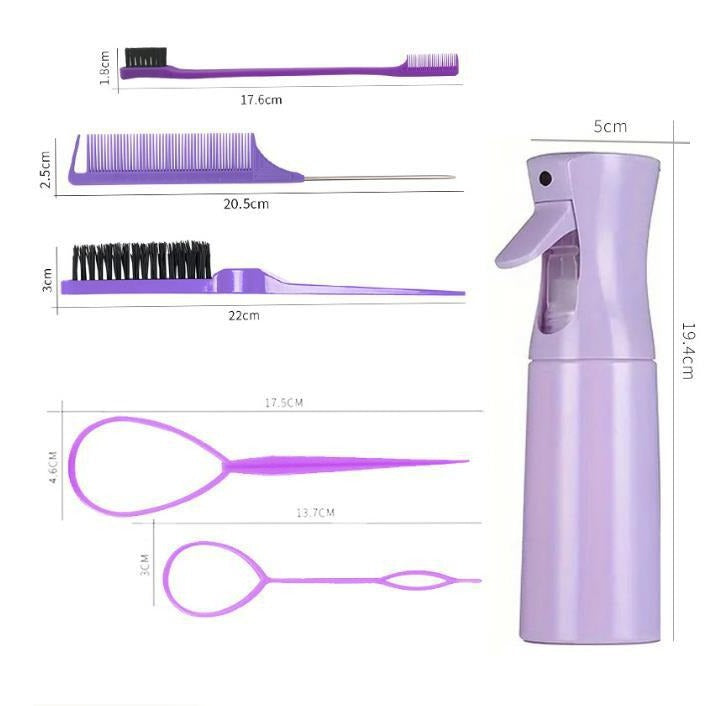 Black Ultimate 27-Piece Hair Styling & Care Kit - Detangling Brushes, Combs, Scalp Massager & Salon Accessories