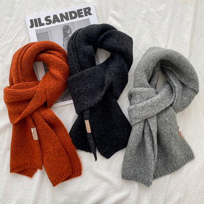 Light Green Luxuriously Soft Wool Blend Knit Scarf - Cozy Warm Solid Colour Unisex Winter Essential