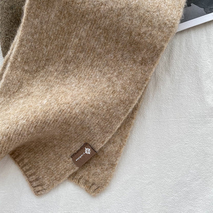 Dark Green Luxuriously Soft Wool Blend Knit Scarf - Cozy Warm Solid Colour Unisex Winter Essential