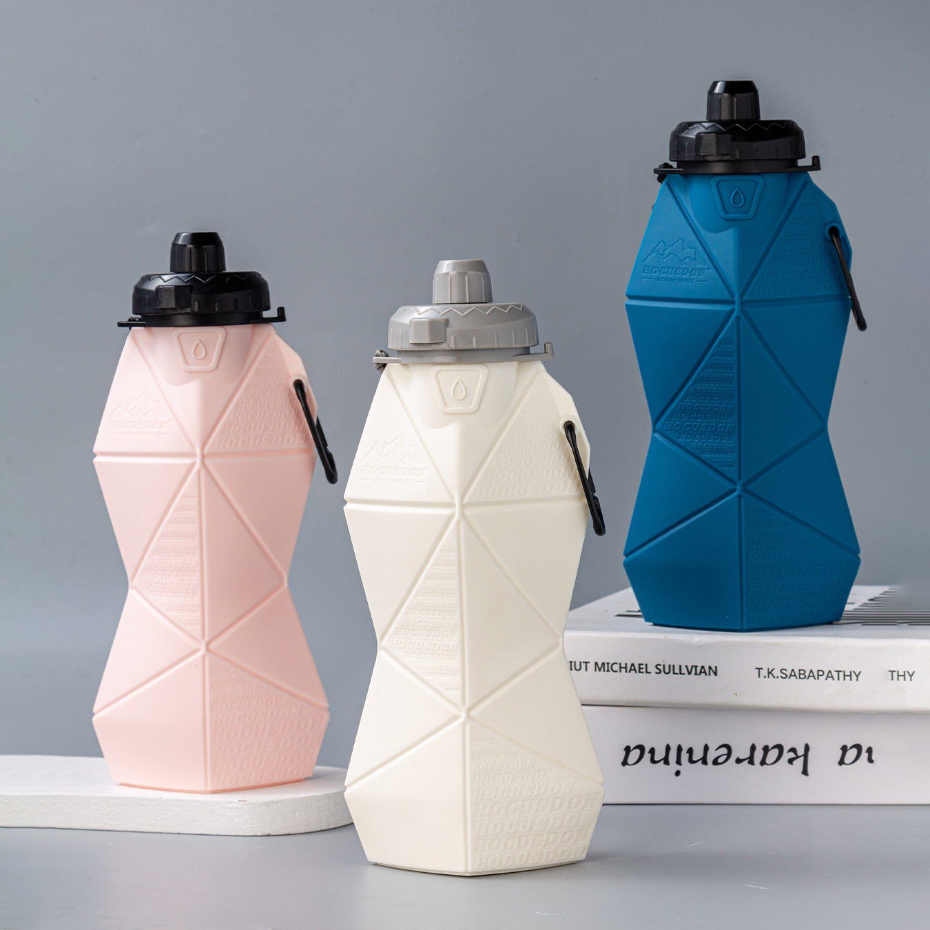 Black and Black Cup Lid Ultimate Foldable Silicone Water Bottle - Lightweight Leakproof Travel & Sports Hydration - 700ml