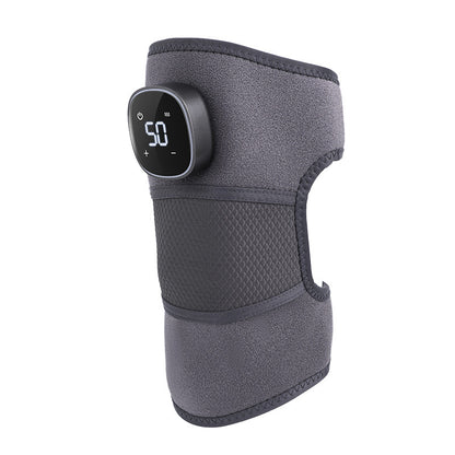 Grey Wireless Heated Knee Massager Brace - Rechargeable Vibration & Heat Therapy for Joint Pain Relief & Arthritis Support