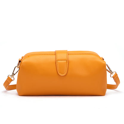 Yellow Chic Vintage Inspired PU Leather Crossbody Bag - Small Frame Doctor Style Purse with Adjustable Strap