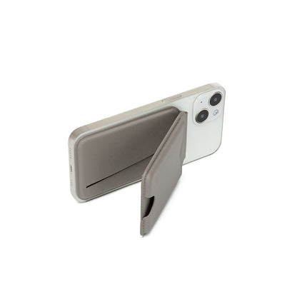 Brown Chic MagSafe Wallet with Mirror & Stand - PU Leather Card Holder for iPhone 12-16 Series