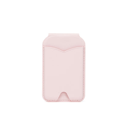 Pink Chic MagSafe Wallet with Mirror & Stand - PU Leather Card Holder for iPhone 12-16 Series