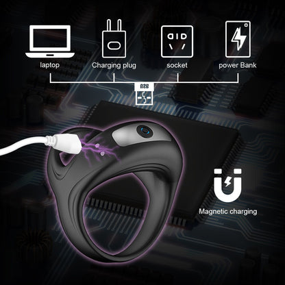 Men's Triangular Vibrating Cock Ring - USB Rechargeable Massager for Enhanced Pleasure