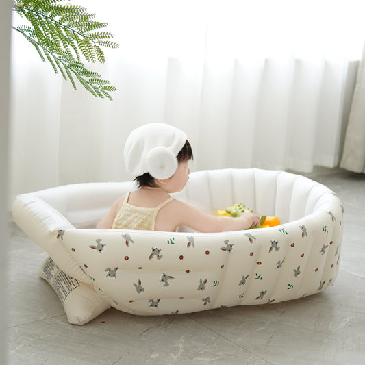 Bunny Head Pattern Premium Inflatable Baby Bath Tub - Safe PVC Indoor Swimming Pool