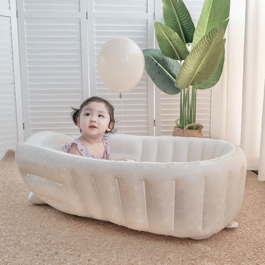 Daisy Pattern Premium Inflatable Baby Bath Tub - Safe PVC Indoor Swimming Pool