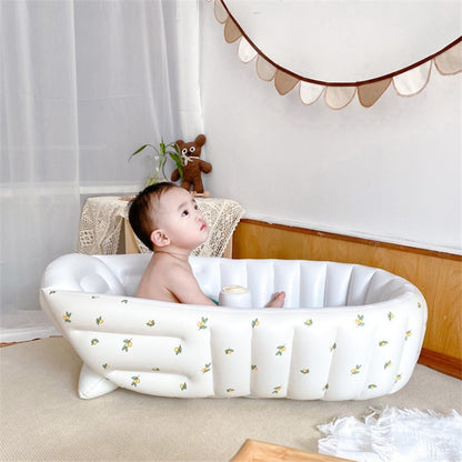 Olive Pattern Premium Inflatable Baby Bath Tub - Safe PVC Indoor Swimming Pool