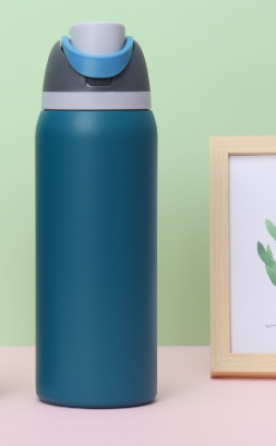 Blue 32oz 304 Stainless Steel Insulated Water Bottle - Dual-Drink Pop-Up Lid