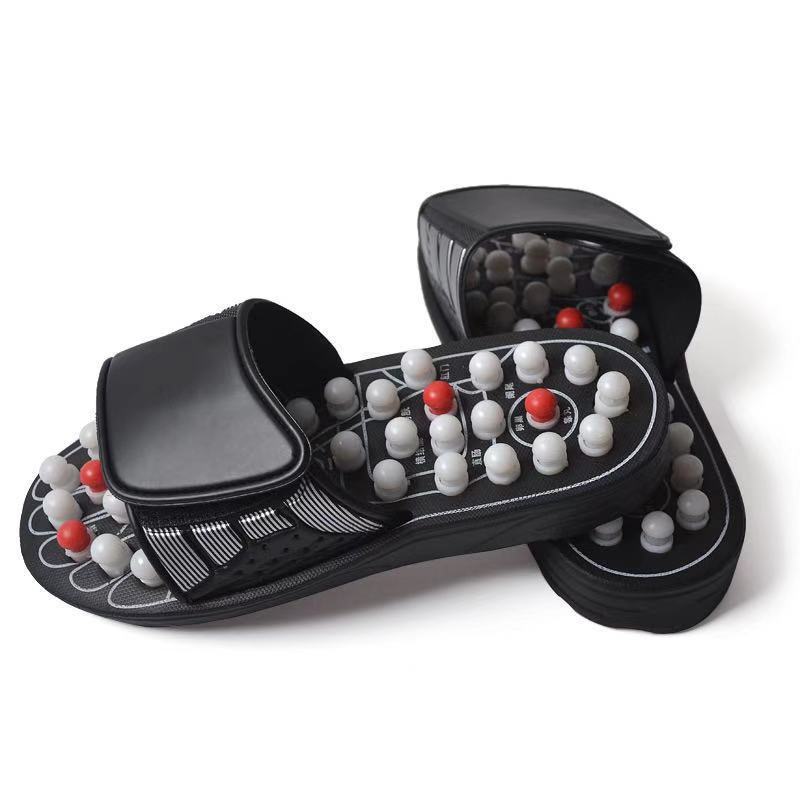 38-39 Therapeutic Reflexology Massage Slippers - Acupressure Foot Massager Sandals with Rotating Nodes for Pain Relief