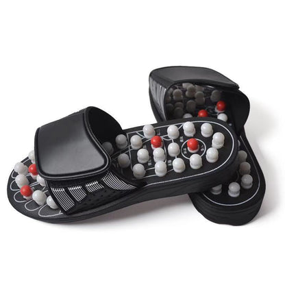 38-39 Therapeutic Reflexology Massage Slippers - Acupressure Foot Massager Sandals with Rotating Nodes for Pain Relief