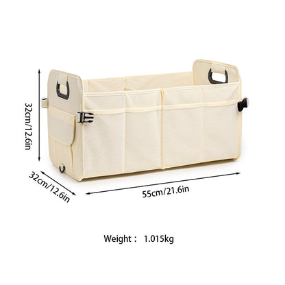 Grey Car Storage Box - Foldable Waterproof Trunk Organizer