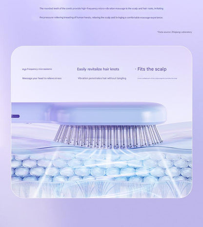 Electric Ionic Vibrating Massage Hairbrush - 3-Mode Sonic Scalp Massager & Detangler with LCD Display(Pink)