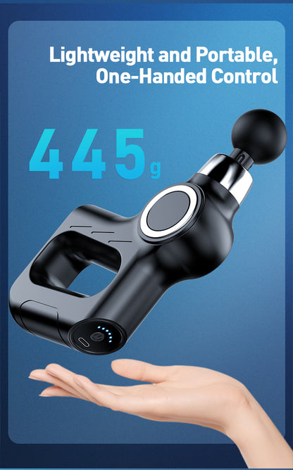 Professional Deep Tissue Percussion Massage Gun - 30 Speeds, 6 Heads & LCD Touch Screen(black)