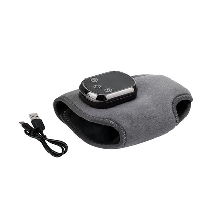 Rechargeable Electric Heating Ankle Brace with Vibration Massage - 5 Heat Levels & 3 Massage Modes(Grey)