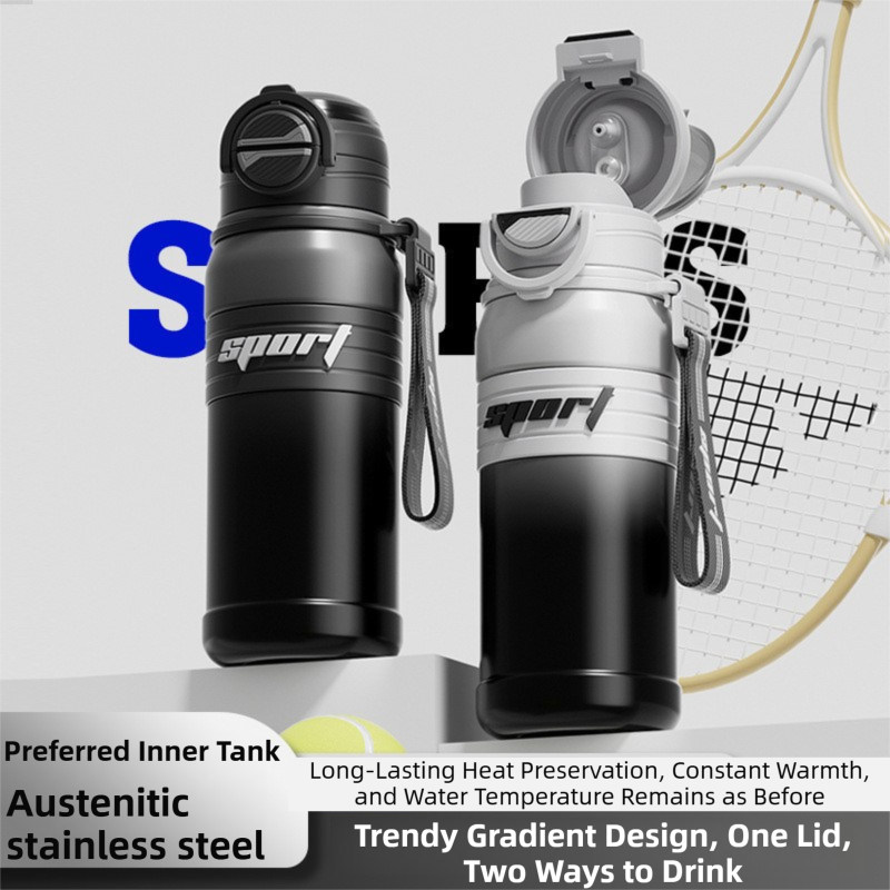 White 680ml Large Capacity Sports Insulated Tumbler - 316 Stainless Steel Straw Water...