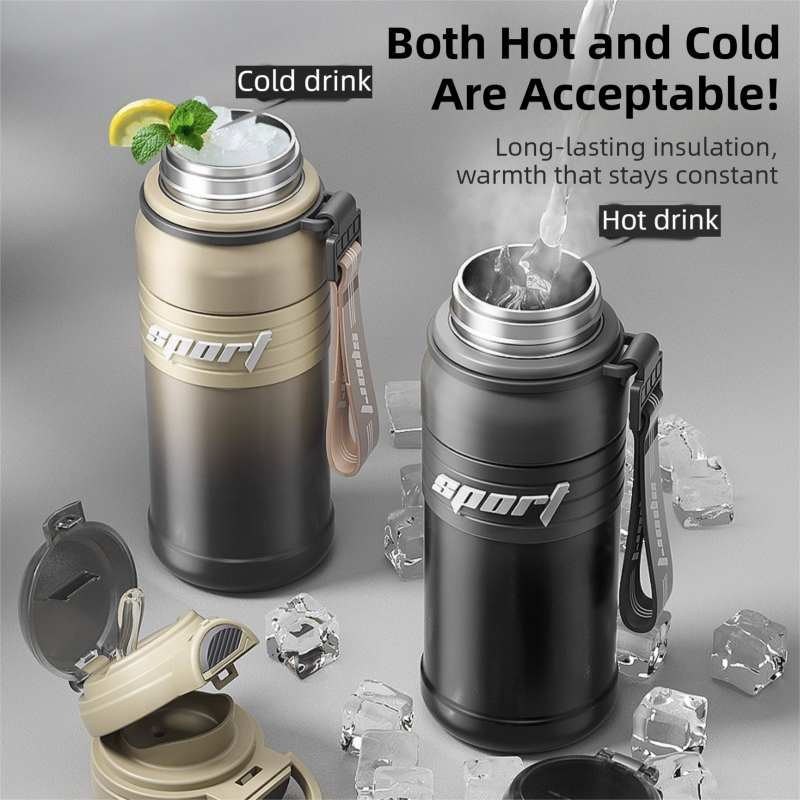 White 680ml Large Capacity Sports Insulated Tumbler - 316 Stainless Steel Straw Water...