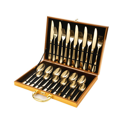 Gold Cutlery Set Kitchen Stainless Steel Fork Knife Spoon Flatware Cutlery Gift For Party...