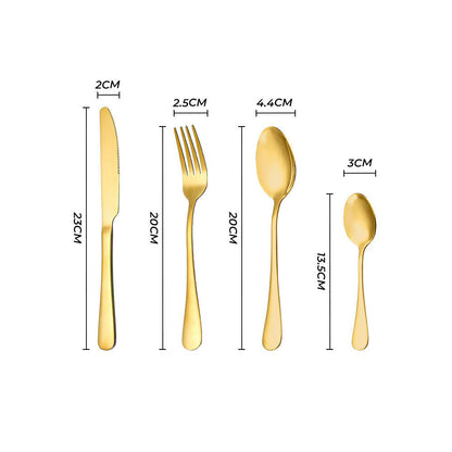 Gold Cutlery Set Kitchen Stainless Steel Fork Knife Spoon Flatware Cutlery Gift For Party...